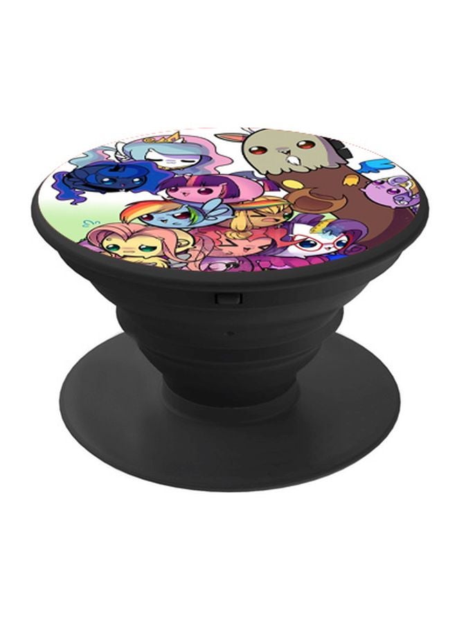 BP Cartoon Printed Pop Socket Phone Holder White/Pink/Brown - Image 1