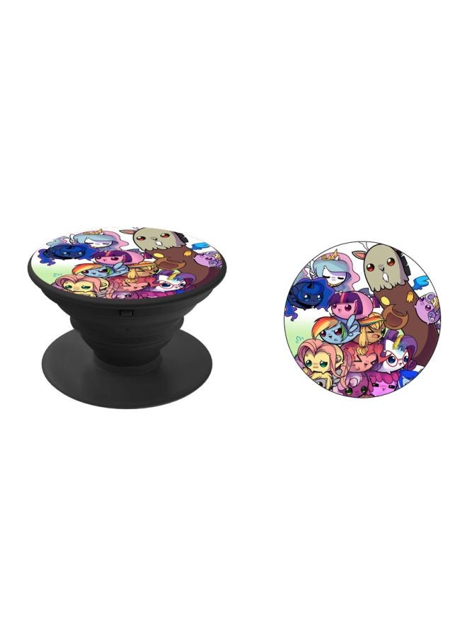 BP Cartoon Printed Pop Socket Phone Holder White/Pink/Brown - Image 2