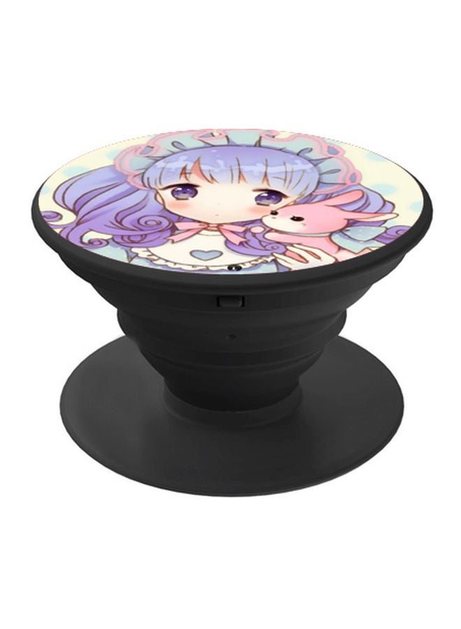 BP Cartoon Printed Pop Socket Phone Holder Yellow/Pink/Violet - Image 1