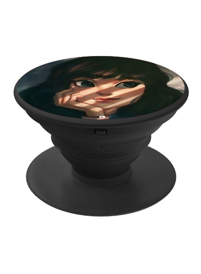 BP Anime Printed Pop Socket Phone Holder Beige/Black - Image 1
