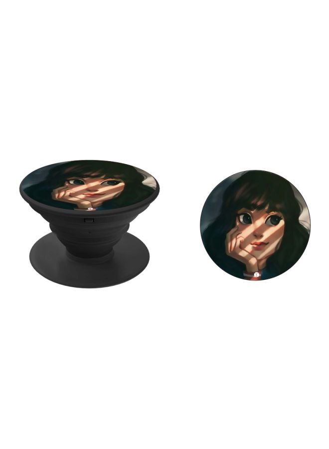 BP Anime Printed Pop Socket Phone Holder Beige/Black - Image 2