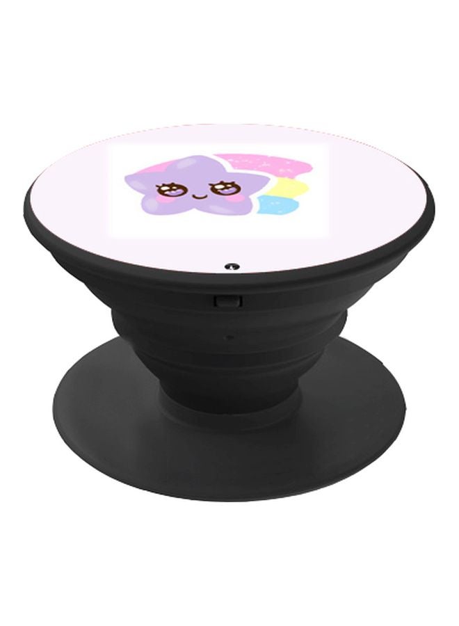 BP Printed Pop Socket Phone Holder White/Purple/Black - Image 1