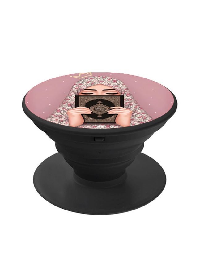 بي بي حامل هاتف بوب سوكيت مطبوع بتصميم امرأة وردي/بيج/أسود - Image 1