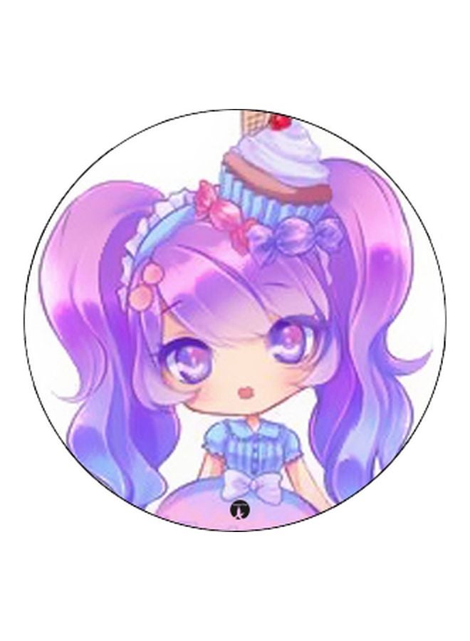 BP Cartoon Printed Pop Socket Phone Holder Purple/White/Black - Image 2