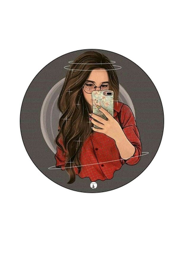 BP Girl Printed Pop Socket Phone Holder Grey/Red/Beige - Image 2