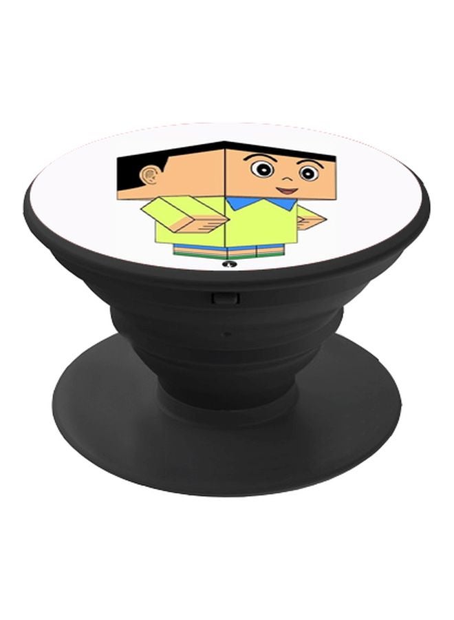 BP Cartoon Printed Pop Socket Phone Holder Yellow/Beige/Black - Image 1