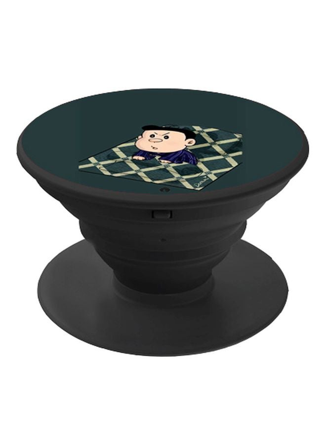 BP Cartoon Printed Pop Socket Phone Holder Beige/Green/Black - Image 1