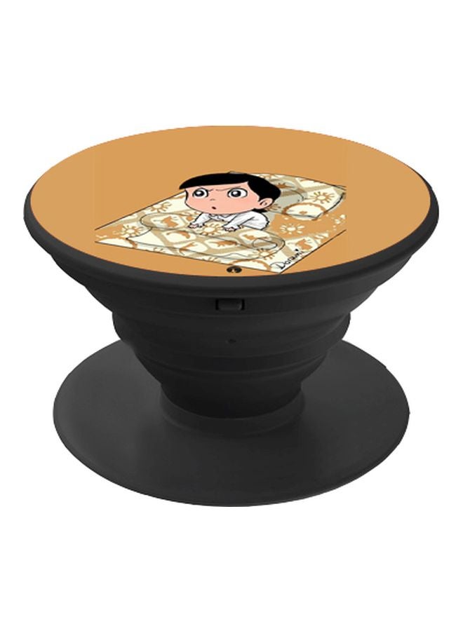 BP Cartoon Printed Pop Socket Phone Holder Beige/Brown/Black - Image 1