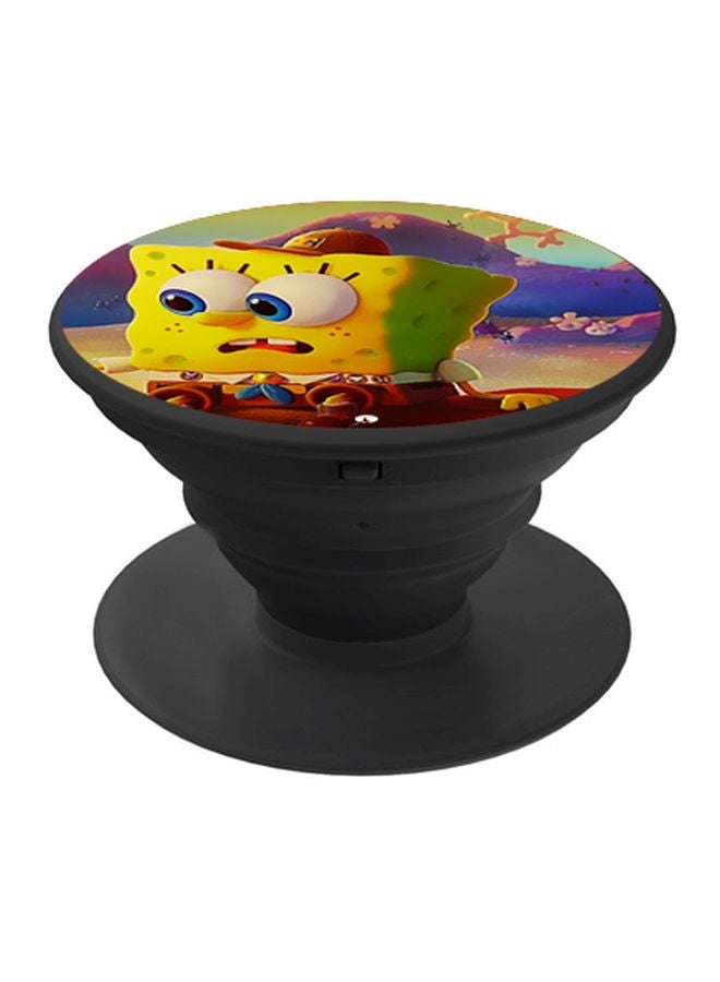 BP Cartoon Printed Pop Socket Phone Holder Black/Yellow/Brown - Image 1