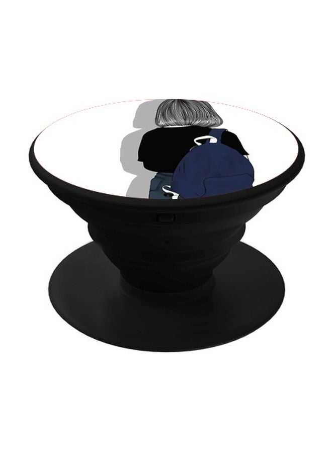 BP Anime Printed Pop Socket Phone Holder White/Blue/Black - Image 1