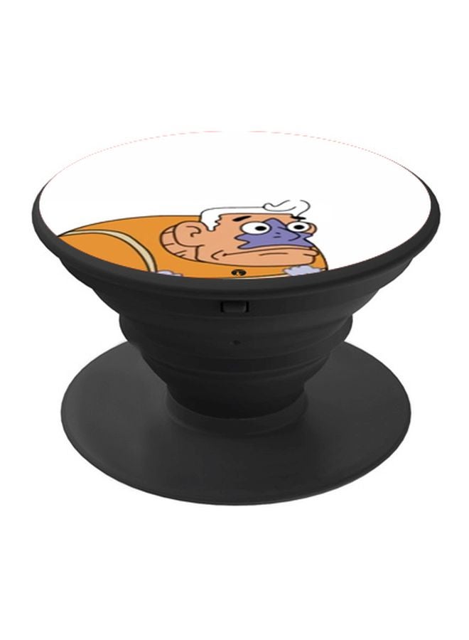 بي بي حامل هاتف على شكل مقبض أصابع منبثق بطبعة رسومات كرتونية الأبيض/ البرتقالي/ الأسود - Image 1