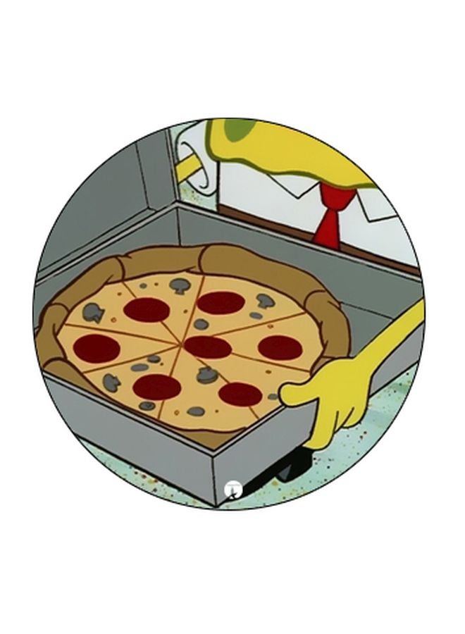 بي بي حامل هاتف بوب سوكيت بطبعة بيتزا رمادي/ بني/ بيج - Image 2