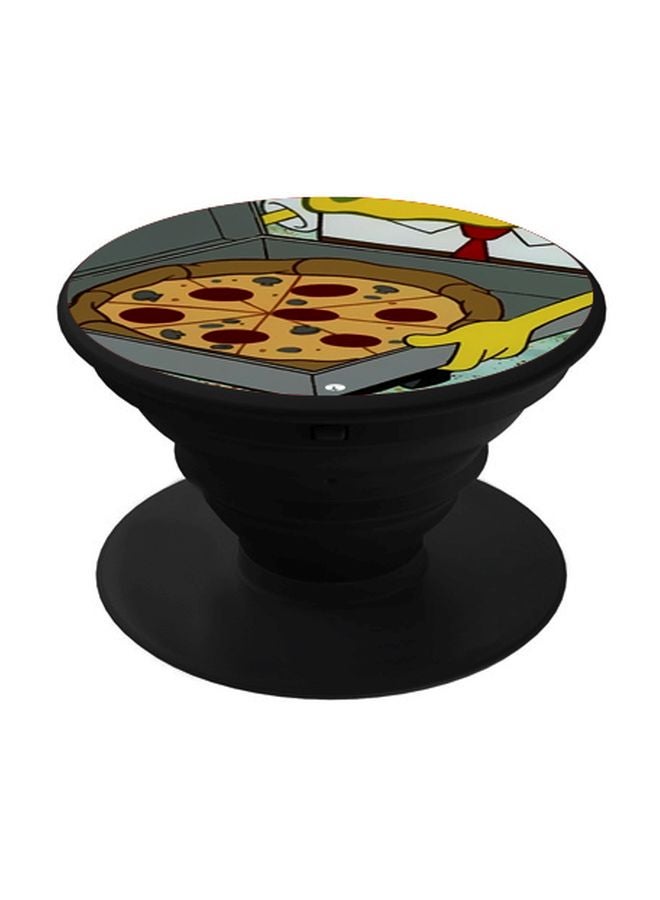 بي بي حامل هاتف بوب سوكيت بطبعة بيتزا رمادي/ بني/ بيج - Image 1