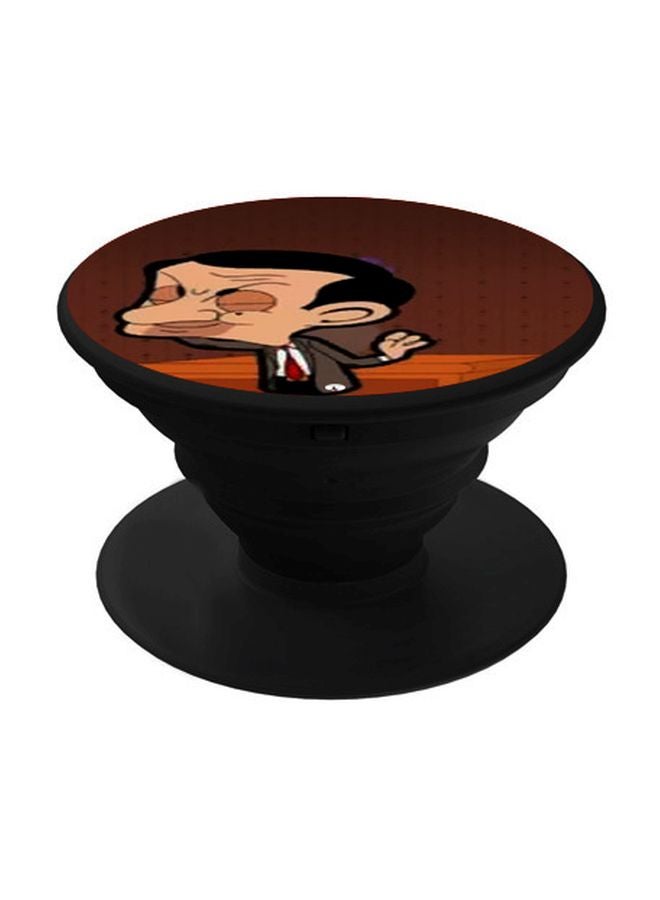 BP Mr Bean Printed Pop Socket Phone Holder Red/Brown/Black - Image 1