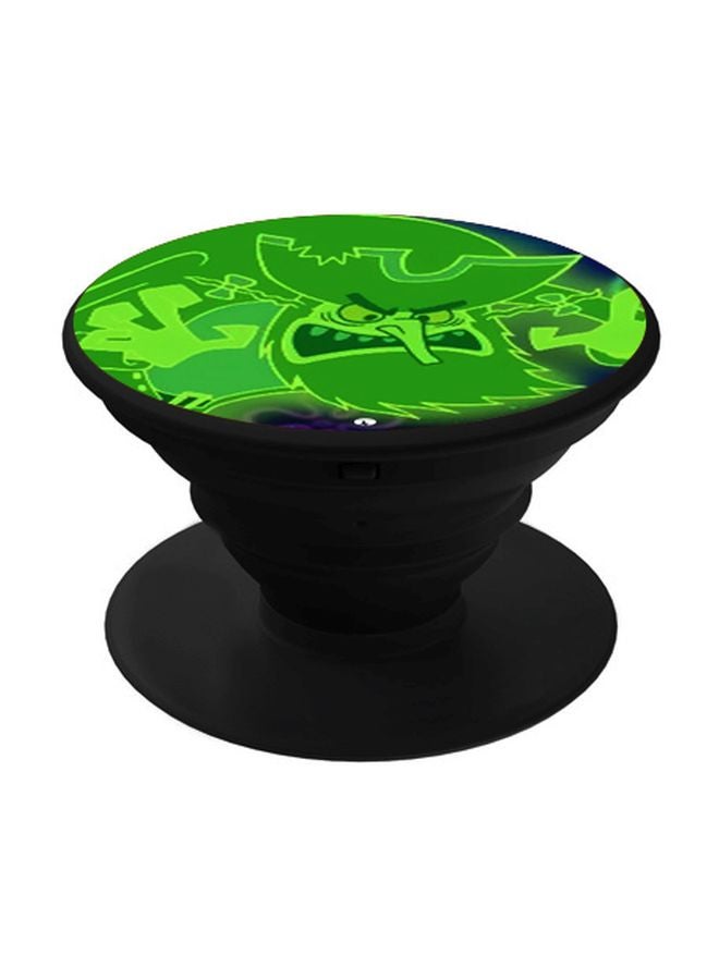BP Cartoon Printed Pop Socket Phone Holder Green/Black - Image 1