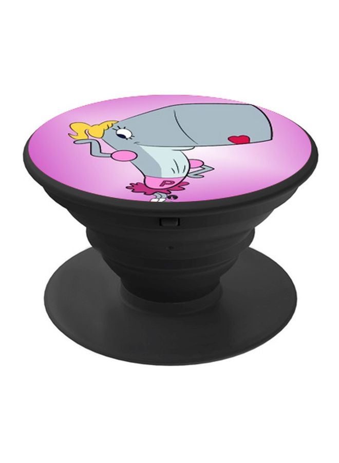 بي بي حامل هاتف على شكل مقبض أصابع منبثق بطبعة رسومات كرتونية أرجواني/رمادي/أسود - Image 1