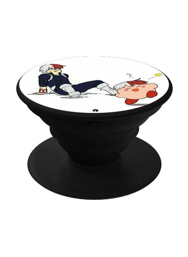 BP Cartoon Printed Pop Socket Phone Holder White/Navy/Black - Image 1