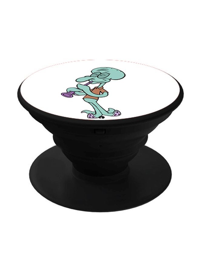 بي بي حامل هاتف على شكل مقبض أصابع منبثق بطبعة رسومات كرتونية أبيض/ أخضر/ أسود - Image 1