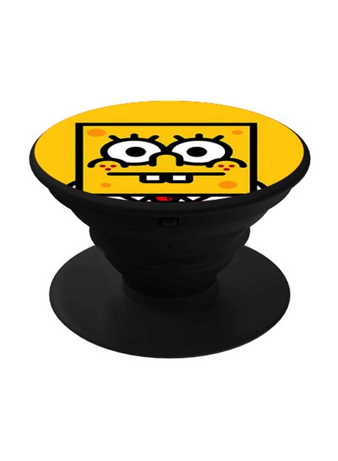 بي بي حامل هاتف على شكل مقبض أصابع منبثق بطبعة رسومات كرتونية أصفر/أبيض/أسود - Image 1