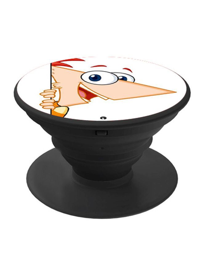 BP Cartoon Character Printed Pop Socket Phone Holder White/Beige/Black - Image 1