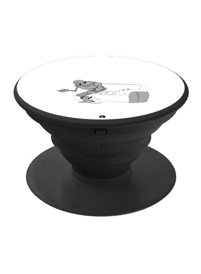BP Cartoon Printed Pop Socket Phone Holder White/Grey/Black - Image 1