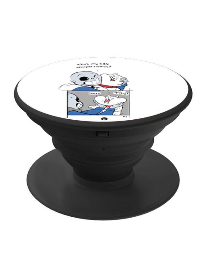 BP Cartoon Printed Pop Socket Phone Holder White/Blue/Black - Image 1