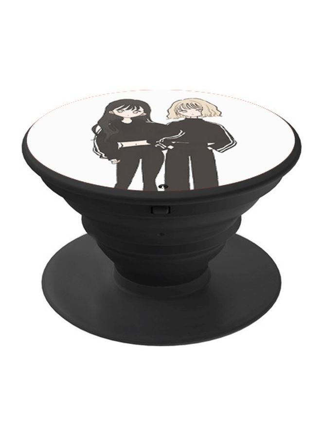 BP Anime Girls Printed Pop Socket Phone Holder White/Grey/Black - Image 1