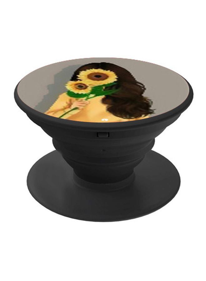 بي بي حامل هاتف بوب سوكيت بطبعة فتاة كرتونية بني/ أصفر/ أسود - Image 1