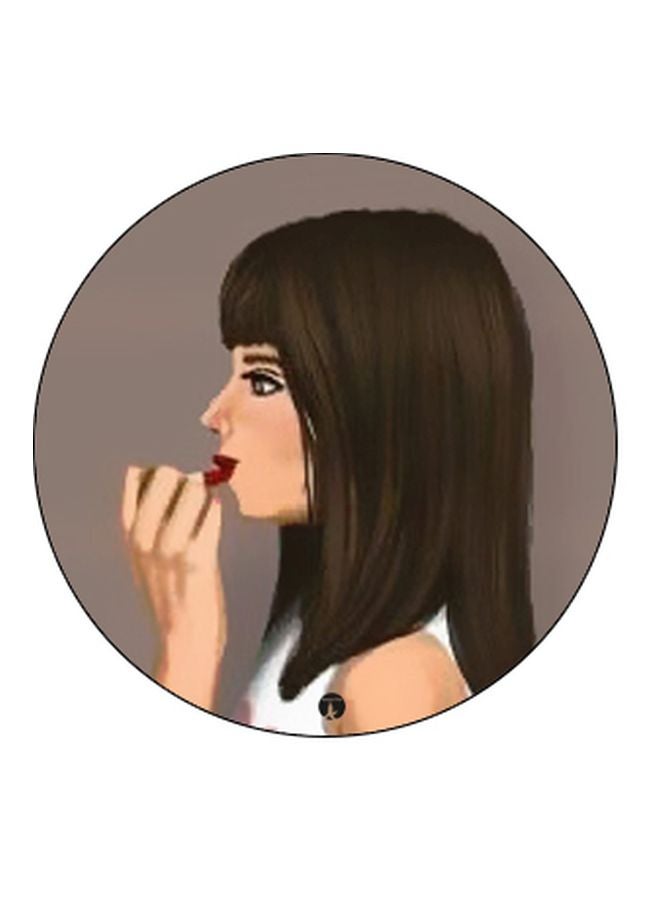 BP Cartoon Girl Printed Pop Socket Phone Holder Brown/White/Black - Image 2