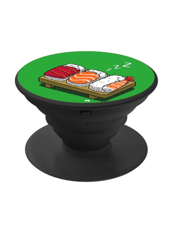 BP Cartoon Sushi Printed Pop Socket Phone Holder Green/White/Black - Image 1
