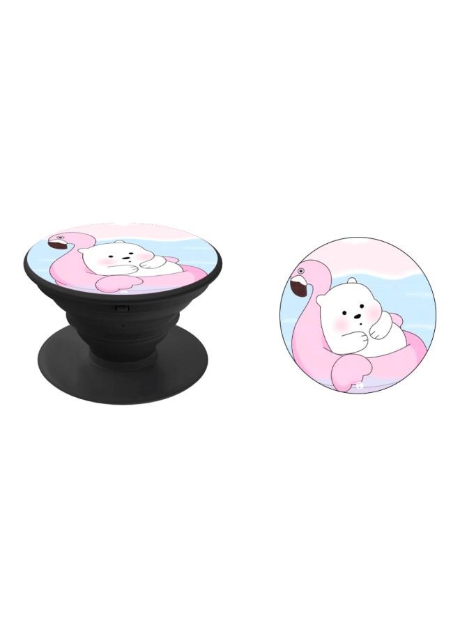 BP Bear Printed Pop Socket Phone Holder Pink/White/Black - Image 2
