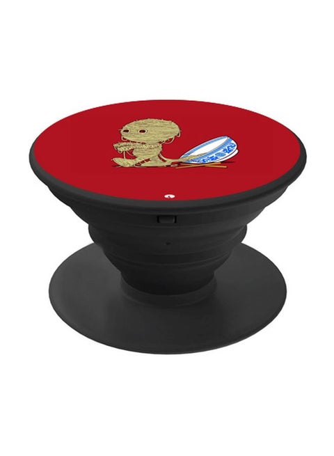 Noodle Mummy Printed Pop Socket Phone Holder Red/Beige/Black