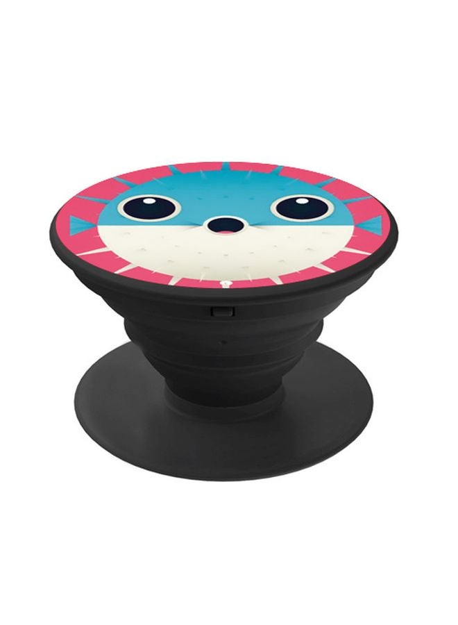 بي بي حامل هاتف على شكل مقبض أصابع منبثق بطبعة رسومات كرتونية وردي/ أزرق/ أسود - Image 1