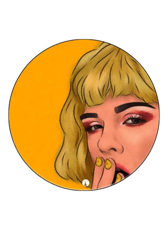 BP Girl Printed Pop Socket Phone Holder Yellow/Beige/Black - Image 2