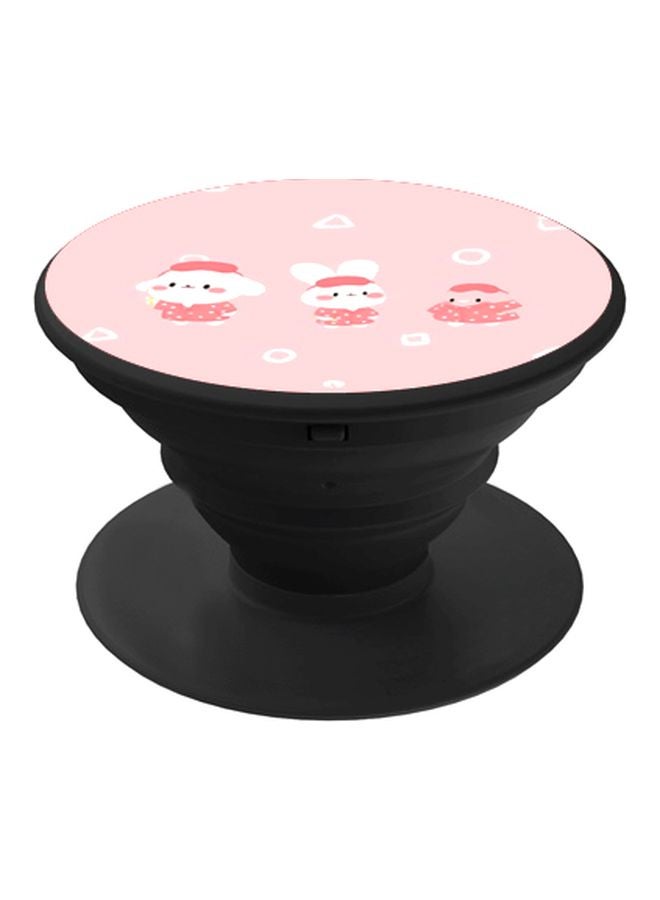 BP Bunny Printed Pop Socket Phone Holder Pink/White/Black - Image 1