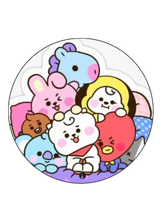 BP Cartoon Printed Pop Socket Phone Holder White/Blue/Black - Image 2