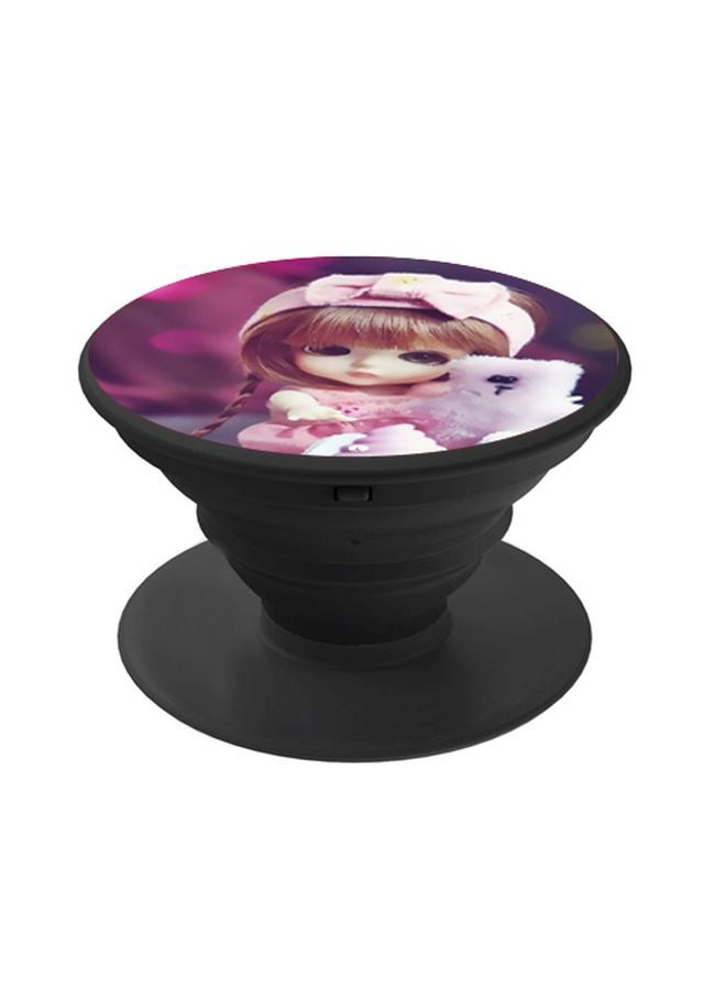 BP Doll Printed Pop Socket Phone Holder Pink/Beige/Black - Image 1