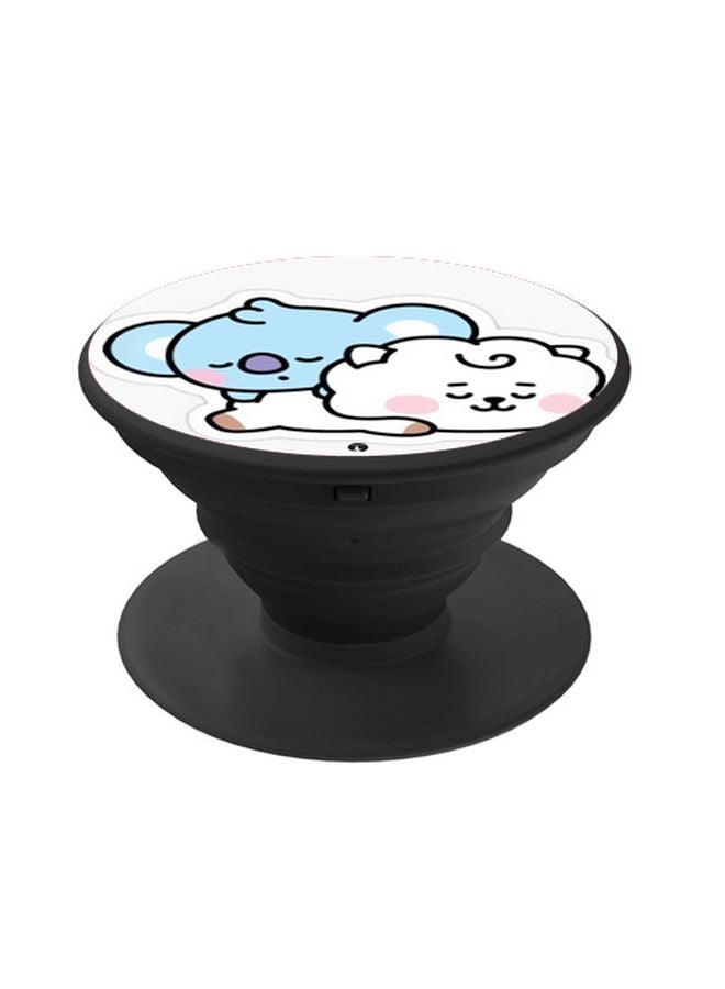 بي بي حامل هاتف على شكل مقبض أصابع منبثق بطبعة رسومات كرتونية أبيض/أزرق/أسود/أصفر - Image 1