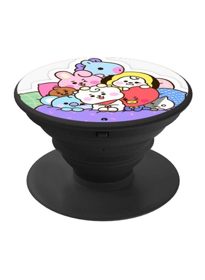BP Cartoon Printed Pop Socket Phone Holder White/Blue/Black - Image 1