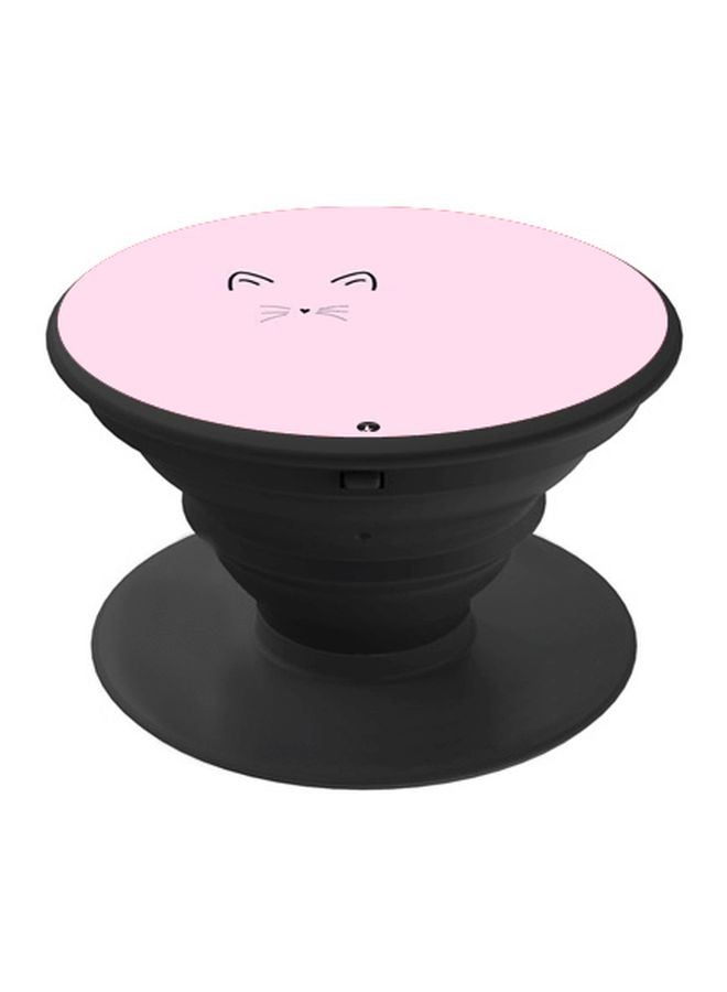 BP Cat Printed Pop Socket Phone Holder Black/Pink - Image 1