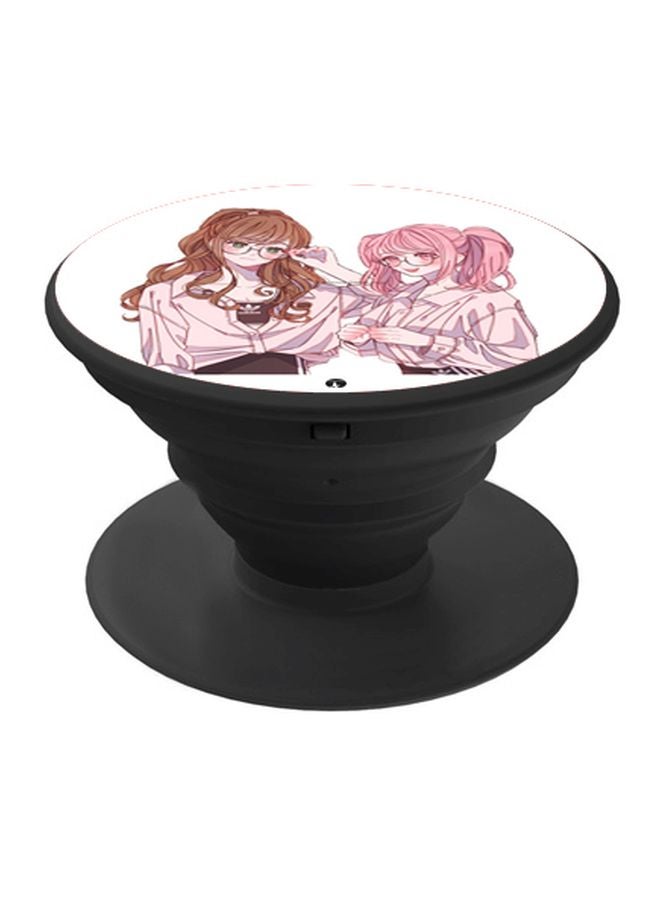BP Anime Girls Printed Pop Socket Phone Holder White/Pink/Black - Image 1