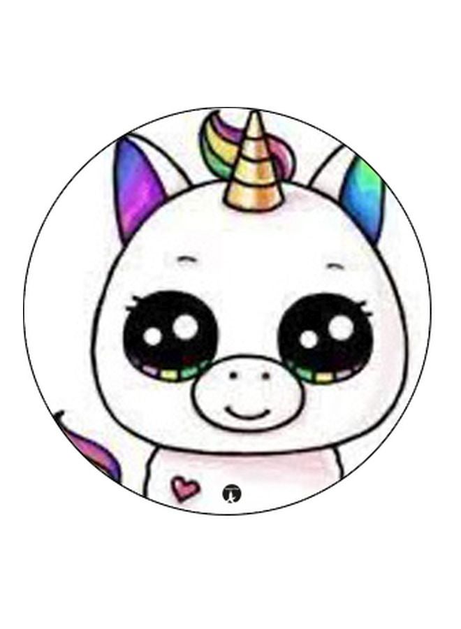 BP Unicorn Cartoon Printed Pop Socket Phone Holder Black/White/Pink - Image 2