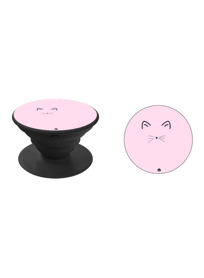 BP Cat Printed Pop Socket Phone Holder Black/Pink - Image 2