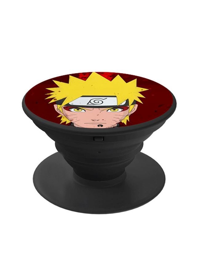 BP Anime Printed Pop Socket Phone Holder Black/Red/Yellow - Image 1