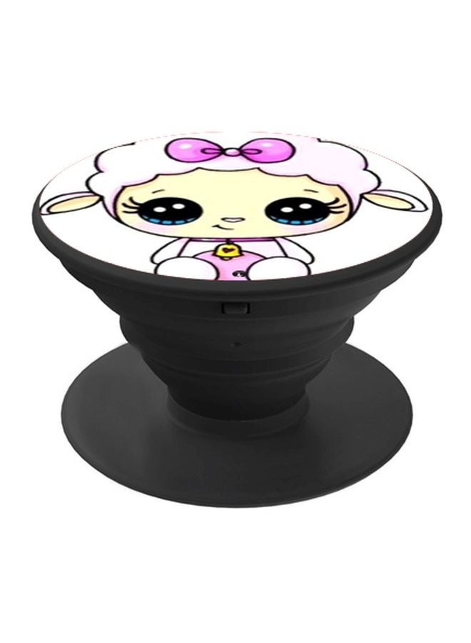 BP Cartoon Printed Pop Socket Phone Holder Black/White/Beige - Image 1