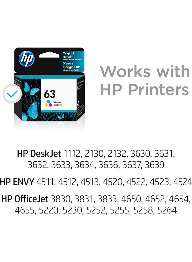HP 63 Tri-Colour Original Ink Cartridge Multicolour - Image 2