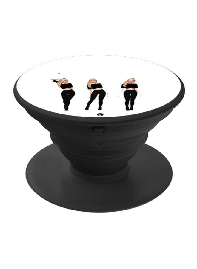 بي بي حامل هاتف بوب سوكيت بطبعة فتاة أبيض/ بيج/ أسود - Image 1