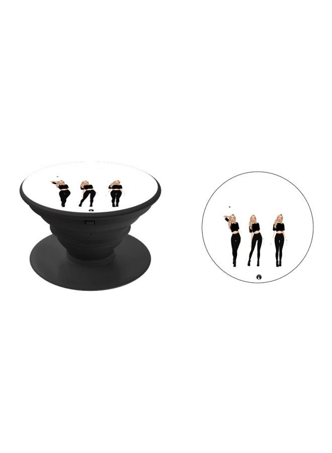 بي بي حامل هاتف بوب سوكيت بطبعة فتاة أبيض/ بيج/ أسود - Image 2