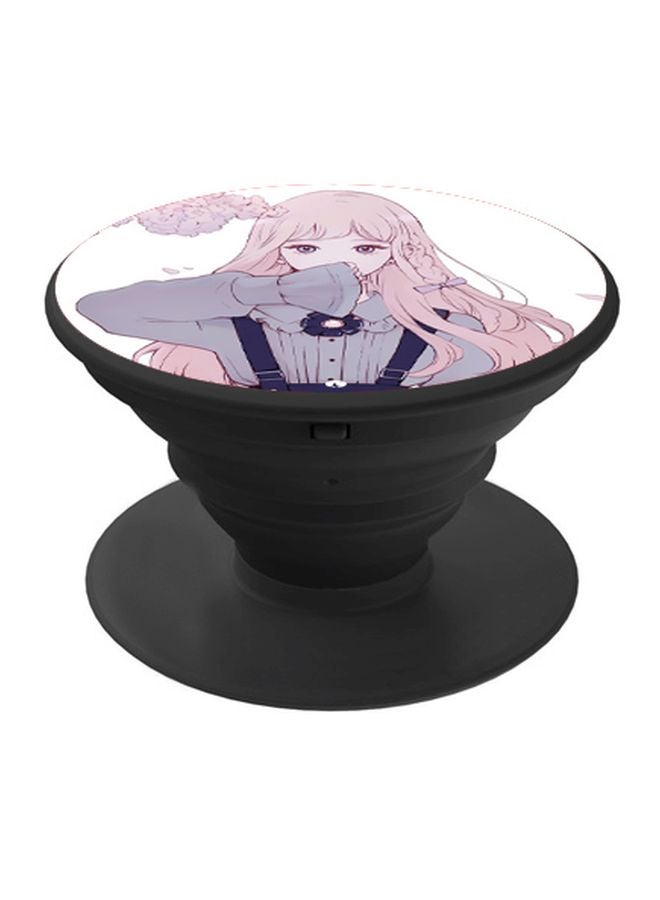 BP Girl Printed Pop Socket Phone Holder White/Pink/Black - Image 1