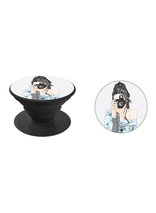 BP Girl With A Camera Printed Pop Socket Phone Holder Beige/Blue/Grey - Image 2